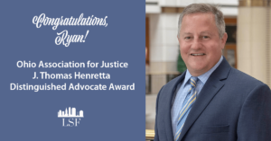 Ryan h. Fisher presented award for a distinguished advocate